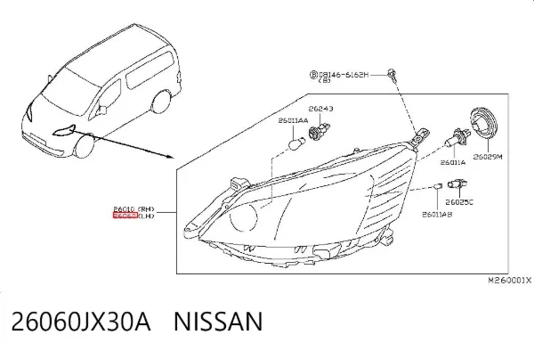 Фара ліва 26060JX30A Nissan/Infiniti