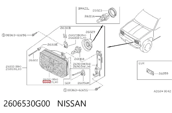 Фара ліва 2606530G00 Nissan/Infiniti
