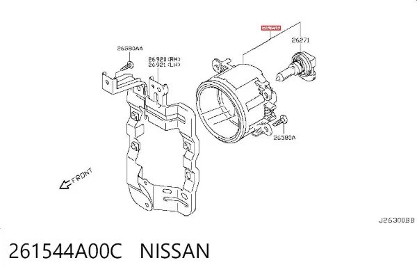Фара протитуманна, ліва/права 261544A00C Nissan/Infiniti