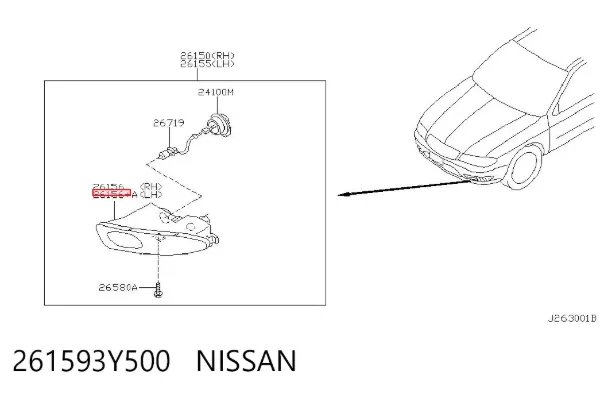 Фара протитуманна, ліва 261593Y500 Nissan/Infiniti