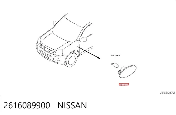 Повторювач повороту на крилі 2616089900 Nissan/Infiniti