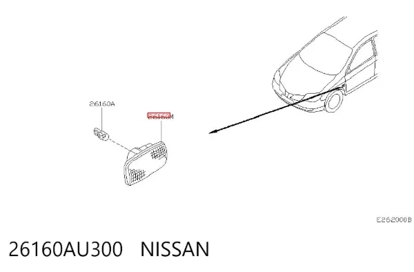 Повторювач повороту на крилі 26160AU300 Nissan/Infiniti