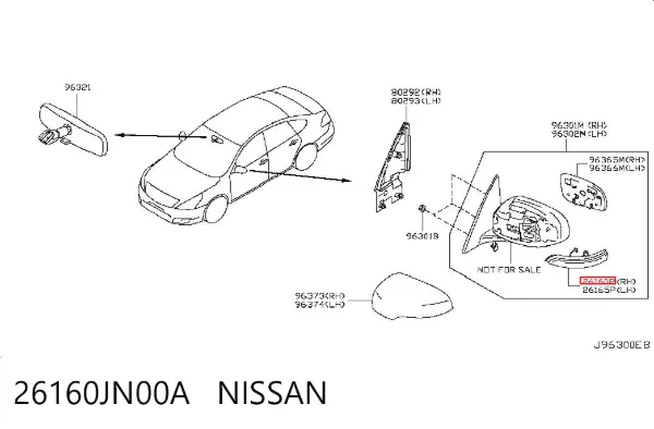 Покажчик повороту дзеркала, правий 26160JN00A Nissan/Infiniti
