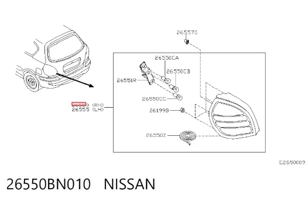 Задня права фара Nissan Almera II