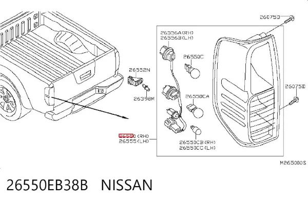 Задня права фара 26550EB38B Nissan/Infiniti