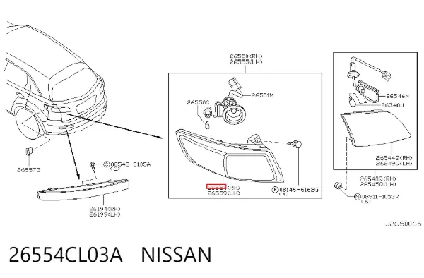 Задня права фара 26554CL03A Nissan/Infiniti