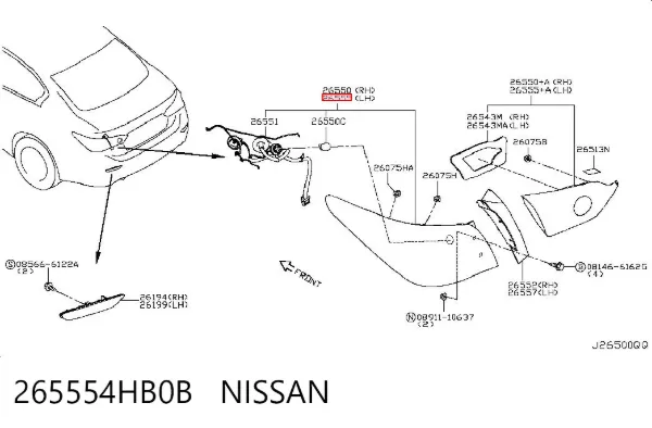 Лівий стоп 265554HB0B Nissan/Infiniti
