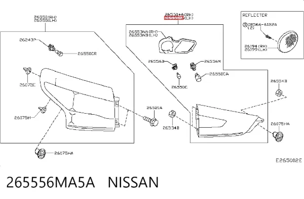 Лівий стоп 265556MA5A Nissan/Infiniti