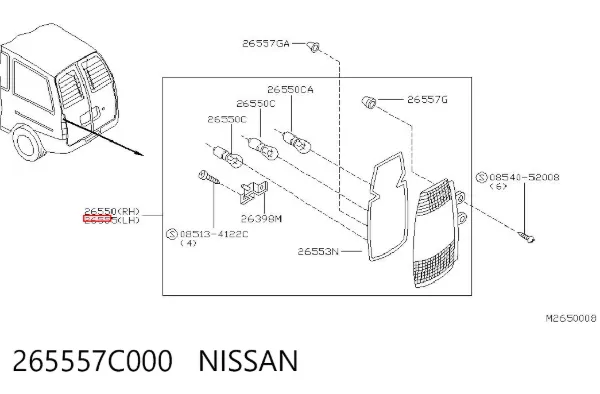 Лівий стоп Nissan Vanette CARGO
