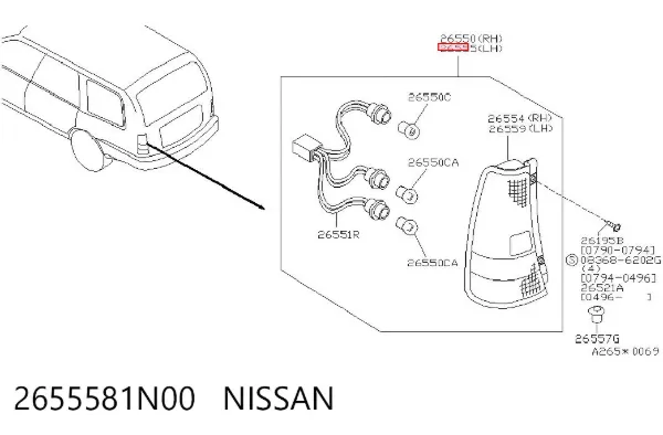 Лівий стоп Nissan Primera W10