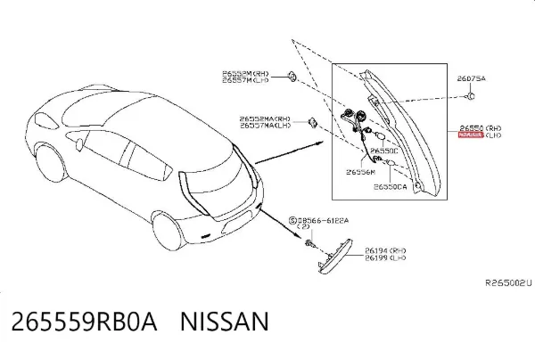 Лівий стоп Nissan LEAF I