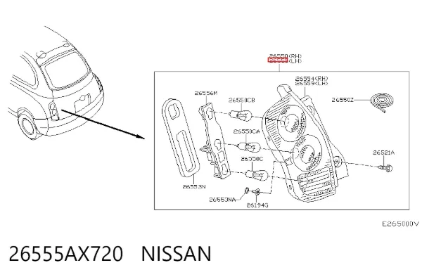 Лівий стоп 26555AX720 Nissan/Infiniti
