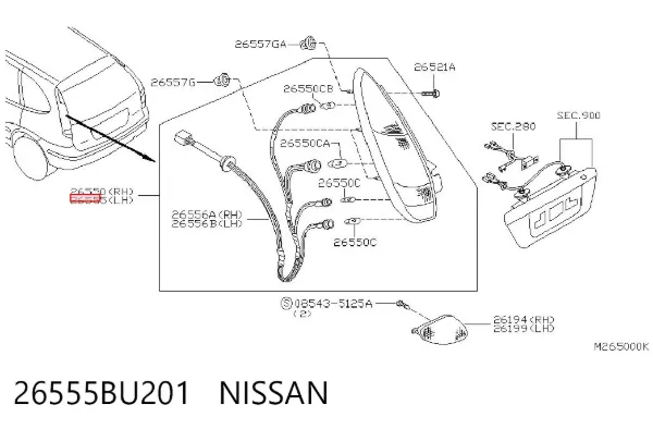 Лівий стоп 26555BU201 Nissan/Infiniti