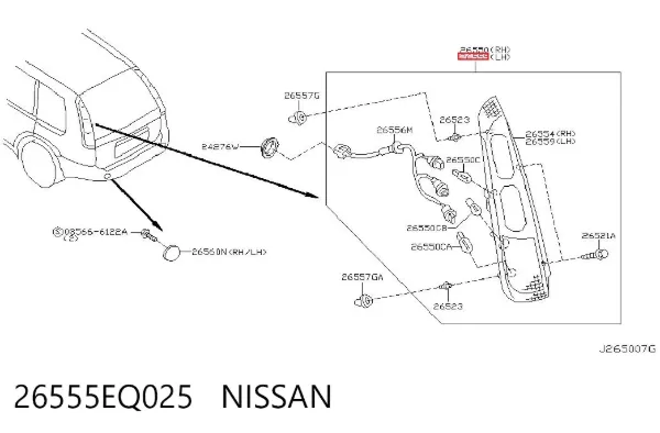 Лівий стоп 26555EQ025 Nissan/Infiniti