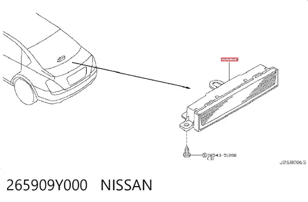 Задній стоп 265909Y000 Nissan/Infiniti
