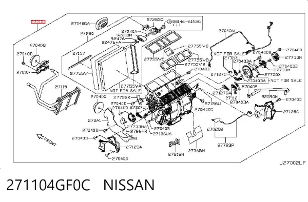 Корпус печі в зборі 271104GF0C Nissan/Infiniti