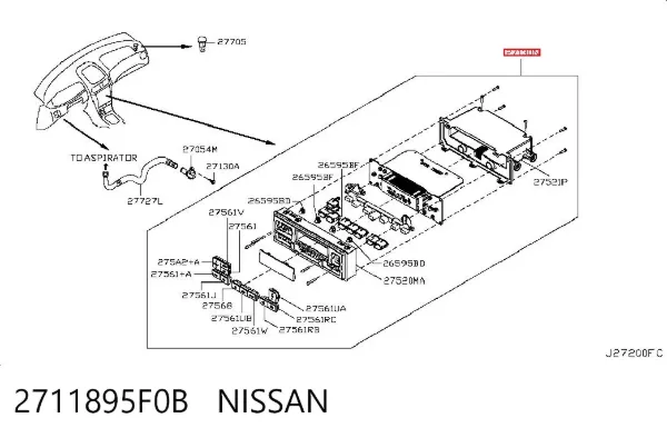Блок управління кондиціонером 2711895F0B Nissan/Infiniti