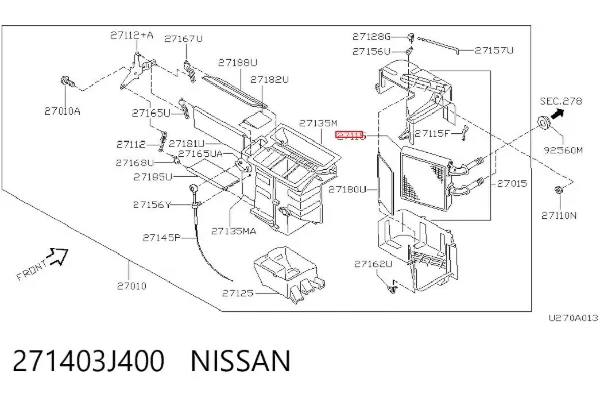 Радіатор пічки Nissan Primera P11