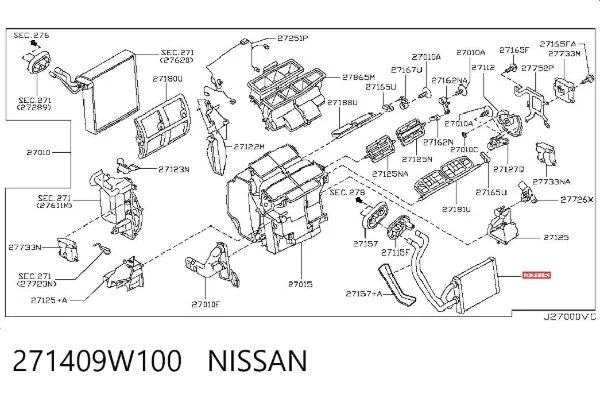 Радіатор пічки Nissan Teana J31