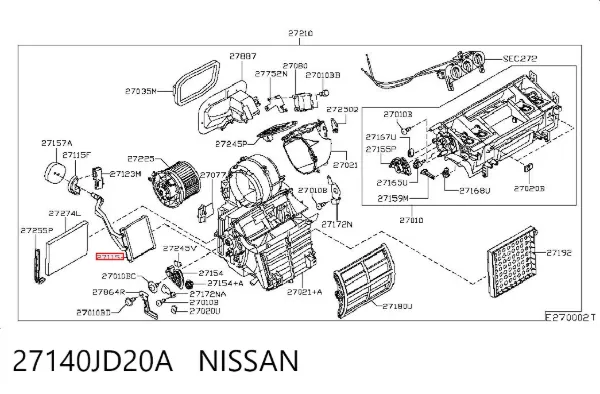 Радіатор пічки 27140JD20A Nissan/Infiniti