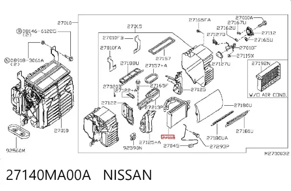 Радіатор пічки 27140MA00A Nissan/Infiniti
