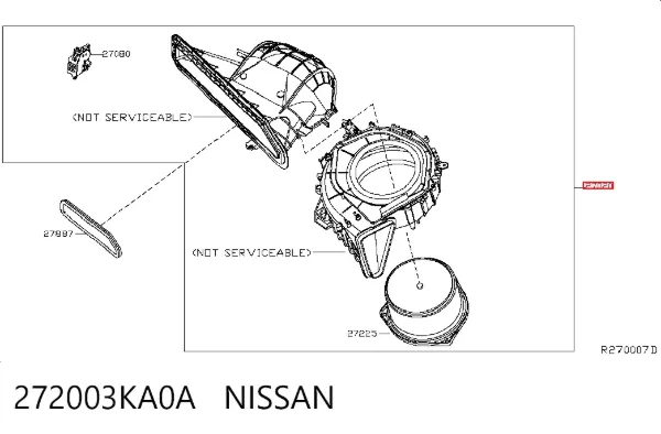 Вентилятора пічки 272003KA0A Nissan/Infiniti