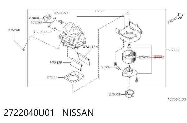 Вентилятора пічки Nissan Maxima A32
