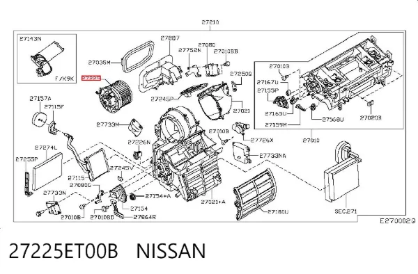 Вентилятора пічки 27225ET00B Nissan/Infiniti