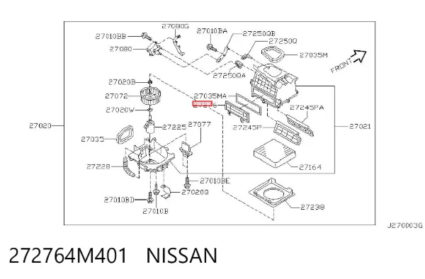 Фільтр салону 272764M401 Nissan/Infiniti