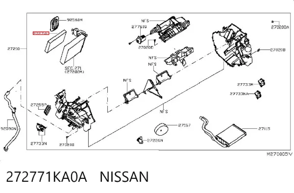 Фільтр салону 272771KA0A Nissan/Infiniti