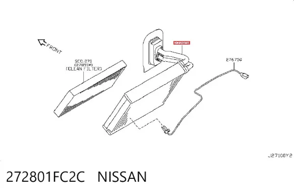 Випаровувач кондиціонера 272801FC2C Nissan/Infiniti