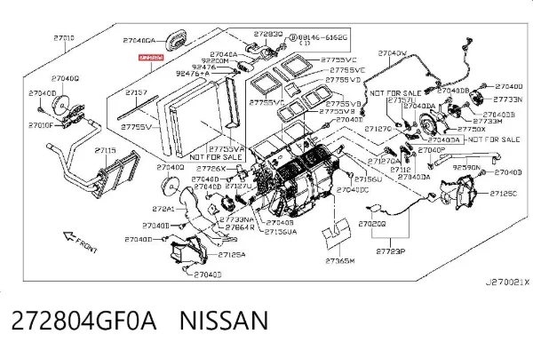 Випаровувач кондиціонера 272804GF0A Nissan/Infiniti