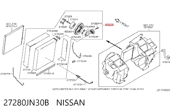 Випаровувач кондиціонера 27280JN30B Nissan/Infiniti