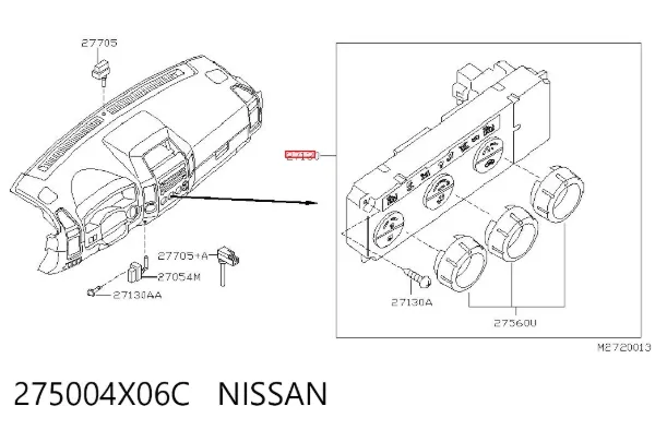 Блок управління кондиціонером 275004X06C Nissan/Infiniti