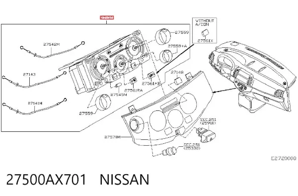 Блок управління кондиціонером 27500AX701 Nissan/Infiniti