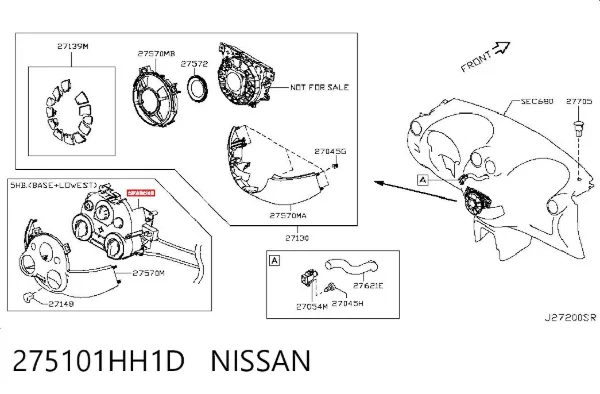 Блок управління кондиціонером 275101HH1D Nissan/Infiniti