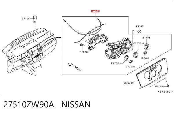 Блок управління кондиціонером 27510ZW90A Nissan/Infiniti