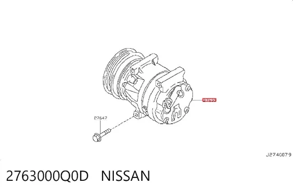 Компресор кондиціонера 2763000Q0D Nissan/Infiniti