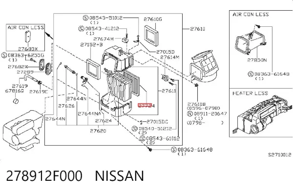 Фільтр салону 278912F000 Nissan/Infiniti