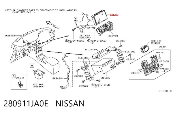 Дисплей багатофункціональний 280911JA0E Nissan/Infiniti