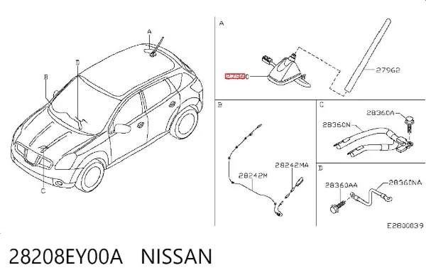 Антена 28208EY00A Nissan/Infiniti