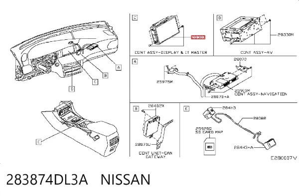 Дисплей багатофункціональний 283874DL3A Nissan/Infiniti