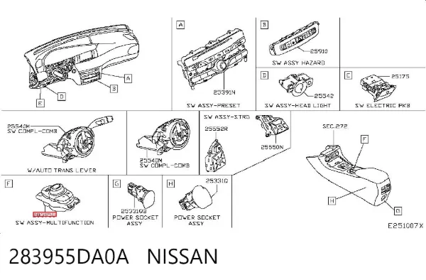  283955DA0A Nissan/Infiniti