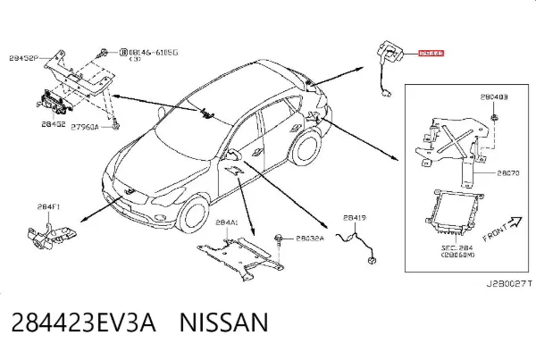 Камера системи забезпечення видимості 284423EV3A Nissan/Infiniti