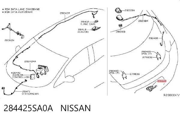 Камера системи забезпечення видимості 284425SA0A Nissan/Infiniti