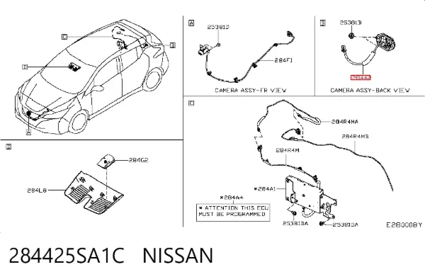 Камера системи забезпечення видимості 284425SA1C Nissan/Infiniti