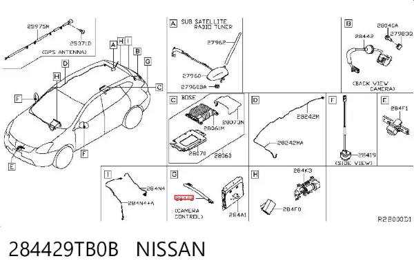 Камера системи забезпечення видимості 284429TB0B Nissan/Infiniti