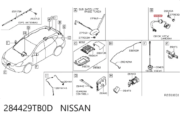 Камера системи забезпечення видимості 284429TB0D Nissan/Infiniti