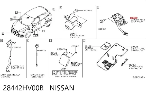 Камера системи забезпечення видимості 28442HV00B Nissan/Infiniti