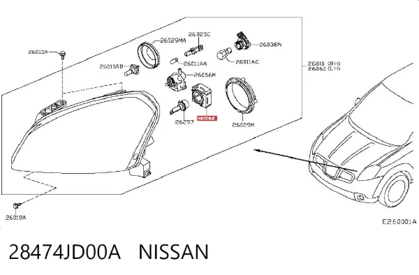 Блок розпалювання, ксенон 28474JD00A Nissan/Infiniti